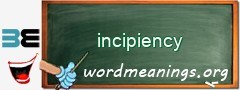 WordMeaning blackboard for incipiency